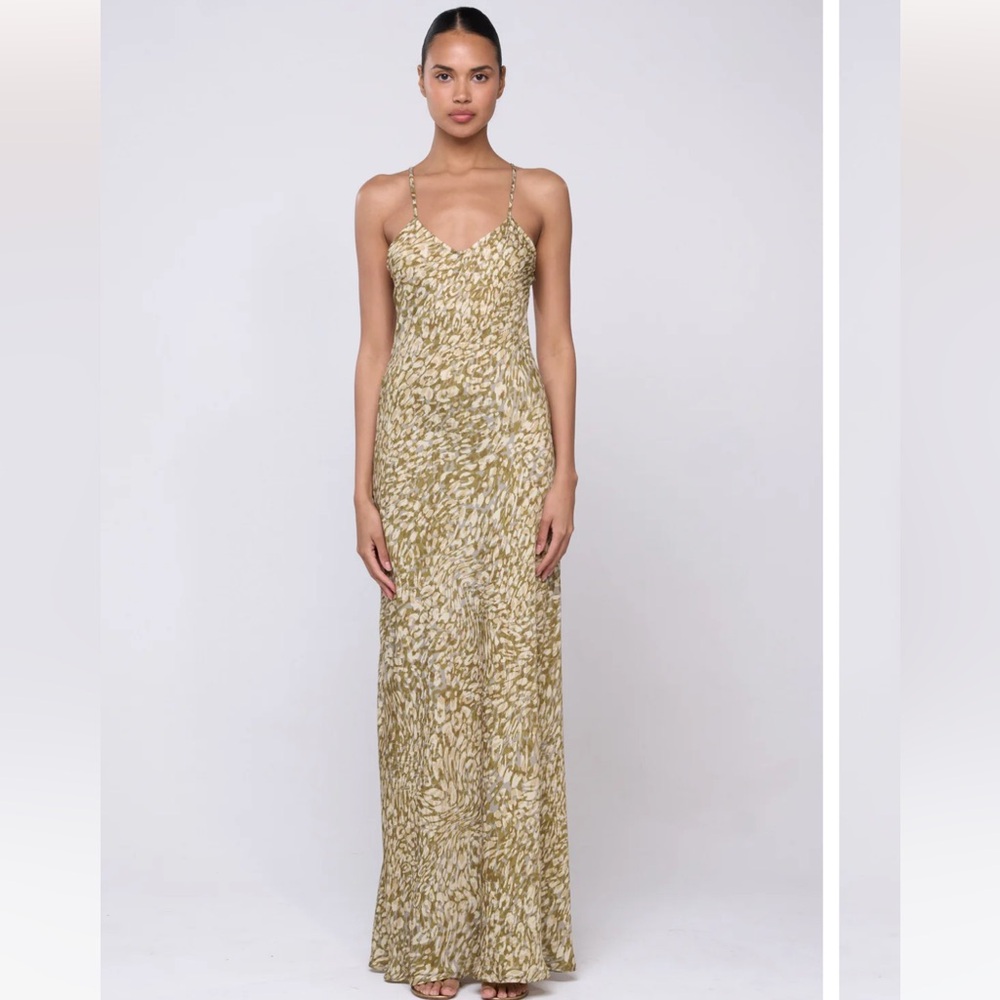 RESA Olive and Cream Maxi Dress